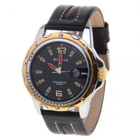 Curren Quartz Men's Watch with Gold Accents (Dark Chocolate 4.4cm Dial) - CUR090