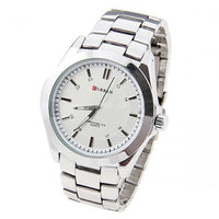 Curren Quartz Men's Stainless Steel Waterproof Watch (White 5.2cm Dial) - CUR082