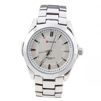 Curren Quartz Men's Stainless Steel Waterproof Watch (White 5.2cm Dial) - CUR082