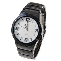 Curren Quartz Men's Black Stainless Steel Watch (White 4.2cm Dial) - CUR086