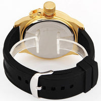 Curren Men's Golden Watch with Silicone Band (White 5.7cm Dial) - CUR022