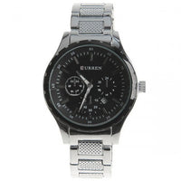 Curren Men's Stainless Steel Chronograph (Black 4.8cm Dial) - CUR008