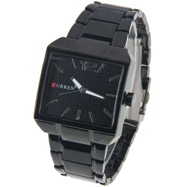 Curren Men's Black Stainless Steel Watch (Black 4cm Dial) - CUR005
