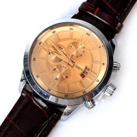 Curren Men's High Fashion Chronograph with Leather Band (Amber 4cm Dial) - CUR113