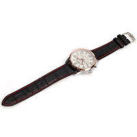 Curren Quartz Unisex Watch with Black Leather Band (White 4.7cm Dial) - CUR117