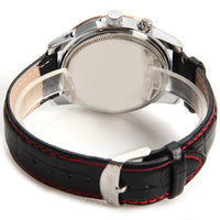 Curren Quartz Unisex Watch with Black Leather Band (White 4.7cm Dial) - CUR117