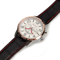 Curren Quartz Unisex Watch with Black Leather Band (White 4.7cm Dial) - CUR117