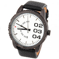 Curren Men's Watch with Black Leather Band (White 5cm Dial) - CUR037