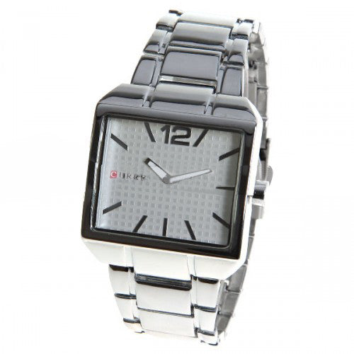 Curren Men's Watch with Stainless Steel Band (White 4cm Dial) - CUR004