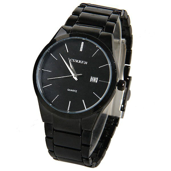 Curren Men's Black Stainless Steel Watch (Black 4.4cm Dial) - CUR013