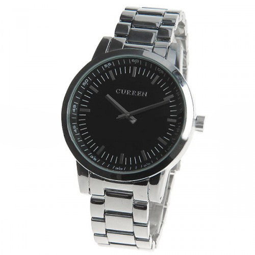Curren Quartz Men's Stainless Steel Watch (Black 4.7cm Dial) - CUR001