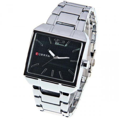 Curren Men's Stainless Watch with Stainless Steel Band (Black 4cm Dial) - CUR007