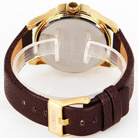 Curren Men's Watch and Brown Leather Band (White 4.8cm Dial) - CUR035