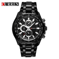 Curren Men's Black Stainless Steel Chronograph with Copper Accents (Black 5cm Dial) - CUR106