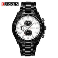 Curren Men's Black Stainless Steel Chronograph with Copper Accents (Black 5cm Dial) - CUR106