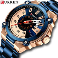 Curren Blue n Gold Dial Watch (Dial 4.5cm) - CUR185