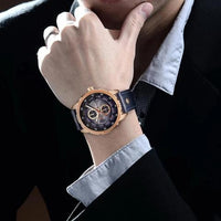 Curren Gold and Blue Dial Men's Watch (Dial 4.5cm) - CUR195