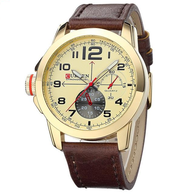 Curren Quartz Leather Strap Waterproof Watch ( Dial 4.6cm) - CUR126