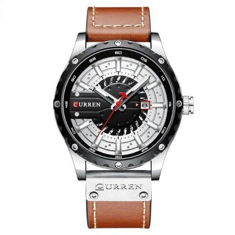 Curren Men's Waterproof Leather Band Watch (Dial 4.8cm) - CUR209