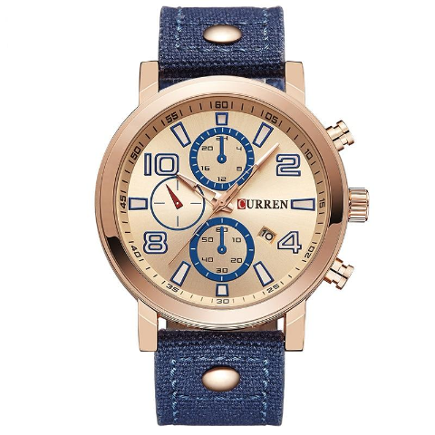 Curren Blue Band Watch (Dial 4.4cm) - CUR 169