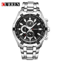 Curren Men's Black Stainless Steel Chronograph with Copper Accents (Black 5cm Dial) - CUR106