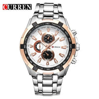 Curren Men's Black Stainless Steel Chronograph with Copper Accents (Black 5cm Dial) - CUR106