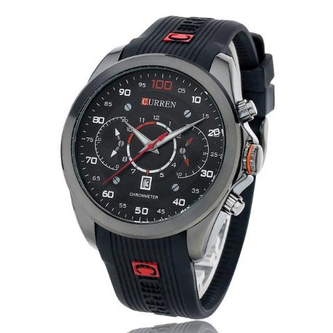 Curren Silicone Band Chronograph Watch ( Dial 4.7cm) - CUR 128